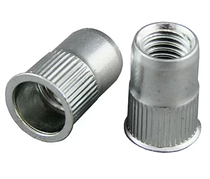 1/4"-20 Aluminum Ribbed Rivet Nut – Open End, Coarse Thread (Part #055-229)