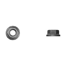 Load image into Gallery viewer, Black Finish Hex Flange Nuts 6-1.00mm Serrated 16mm Flange