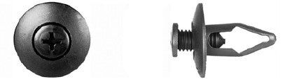 Black Nylon Inner Fender Rivet 8mm Hole Size 18mm Stem Length