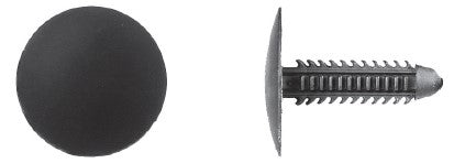 25 Pcs Black Nylon Shield Retainers - 1/4" Hole 1" Head 1 1/16" Stem