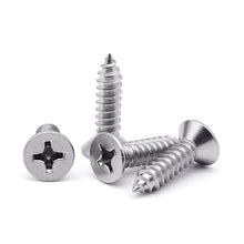Load image into Gallery viewer, 100Pcs Chrome Sheet Metal Screws - 8 x 1&quot; #8 Hd Phil Oval