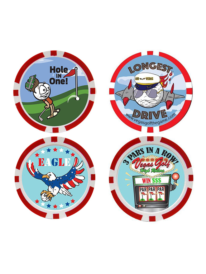 BONUS Pack 4 Vegas Golf Poker Chips