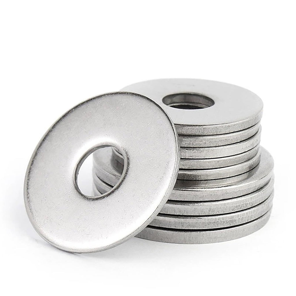 100Pcs Zinc Finish Flat Washers - 3/8" (SAE)