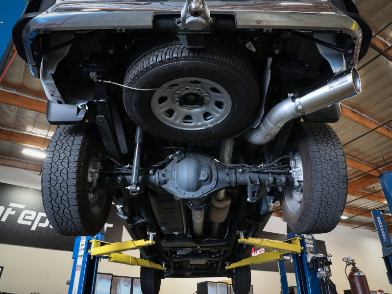 aFe Large Bore-HD 5-Inch Stainless Steel DPF-Back Exhaust System with Polished Tip for GM 6.6L Diesels