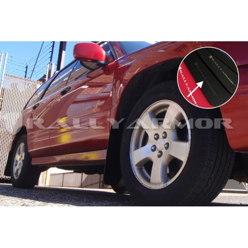 Rally Armor 98-02 Subaru Forester Black UR Mud Flap with Grey Logo