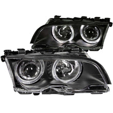 Load image into Gallery viewer, ANZO 1999-2001 BMW 3 Series E46 Projector Headlights with Halo, Black Housing, Clear Lens – Pair