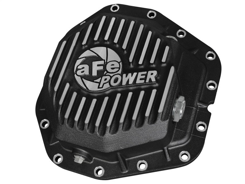 aFe Power Rear Differential Cover with Machined Fins for 2017-2018 Ford F-350/F-450 6.7L Diesel * Black with Reinforced Cooling Fins