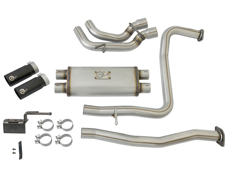 aFe Power Rebel Series 2-1/2 Inch Stainless Steel Cat-Back Exhaust System with Black Tips for 2016-2017 Nissan Titan V8 5.6L