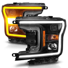 Load image into Gallery viewer, ANZO 2018-2020 Ford F-150 Projector Headlights with Plank Style Switchback and Black Housing
