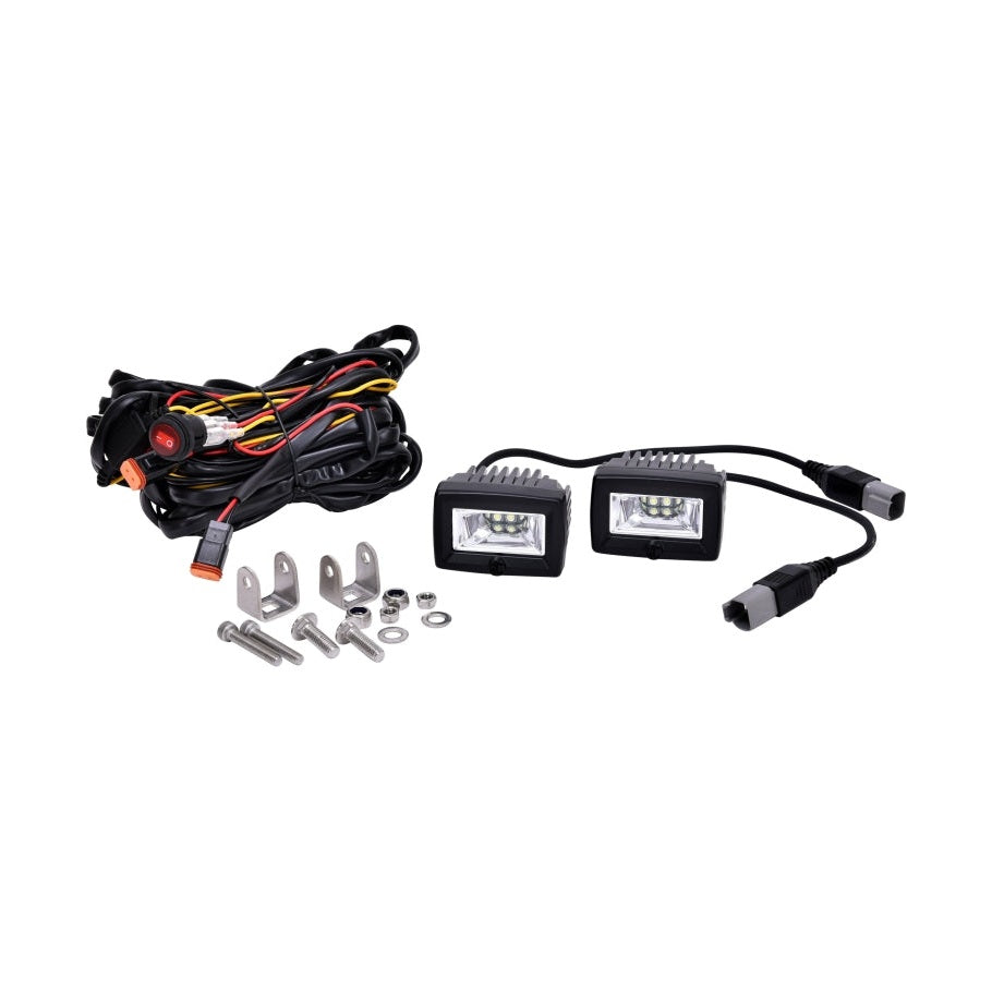 KC HiLiTES C-Series 2 inch C2 LED Flood Lights Pair Pack - 20W Scene and Work Lights in Black