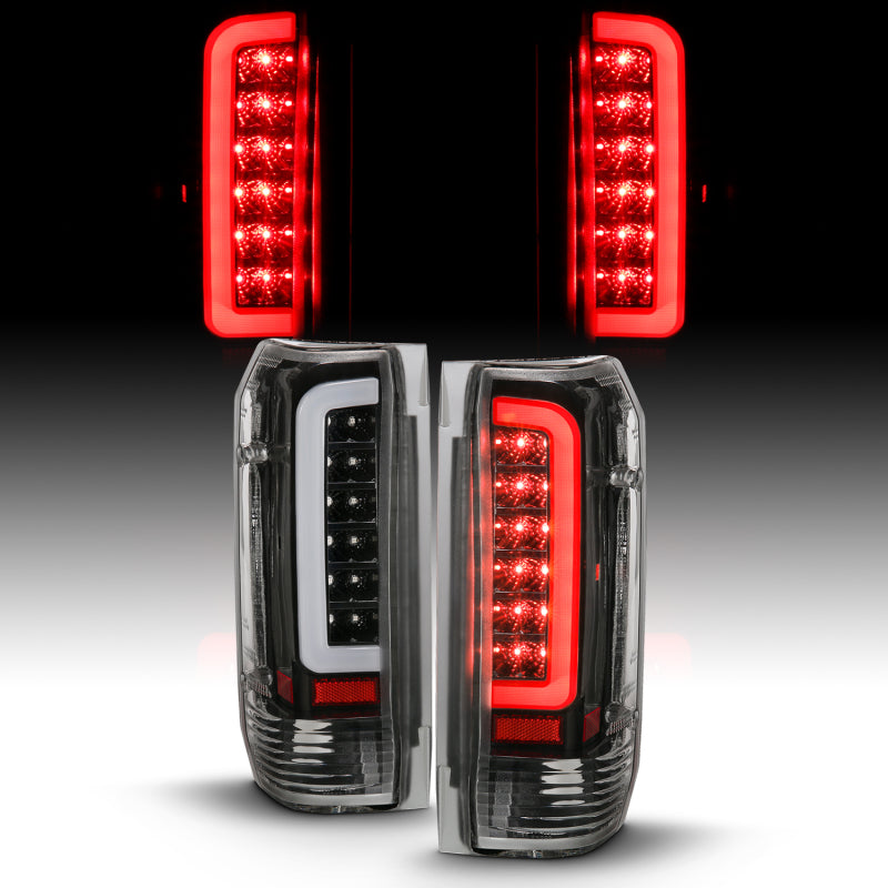 ANZO LED Taillights for Ford F-150 1987-1996 Black Housing Clear Lens Pair – Easy Plug-and-Play Upgrade