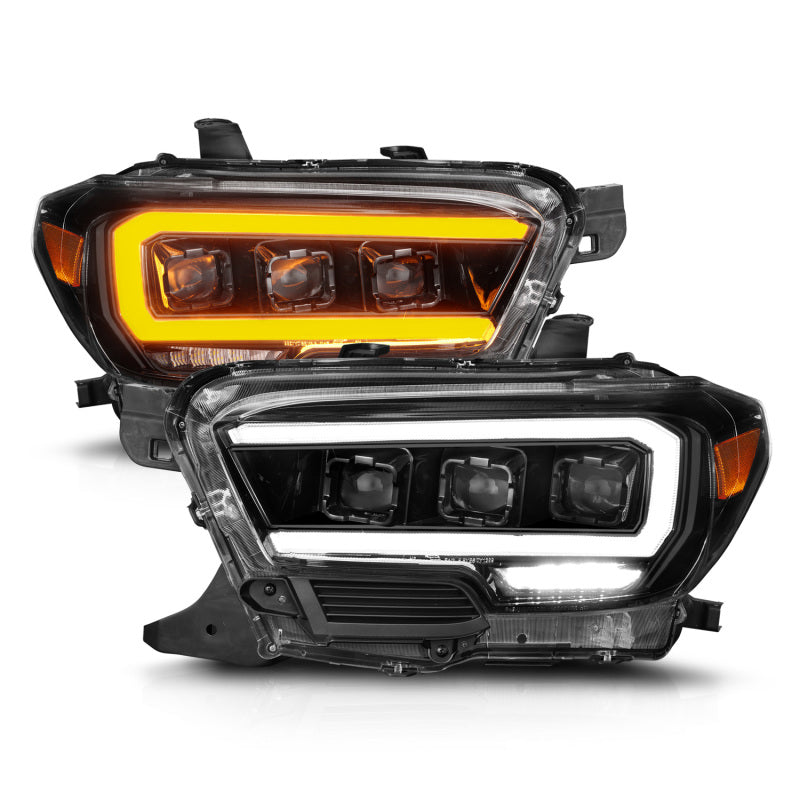 ANZO 16-22 Toyota Tacoma SR/SR5 Full LED Projector Headlight Set with Light Bar and Sequential Turn Signals