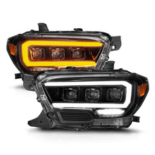Load image into Gallery viewer, ANZO 16-22 Toyota Tacoma SR/SR5 Full LED Projector Headlight Set with Light Bar and Sequential Turn Signals