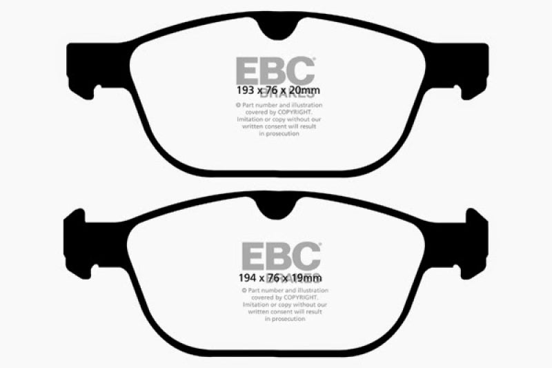EBC Redstuff Ceramic Low Dust Brake Pads for Volvo XC60 2010-2012 * Front