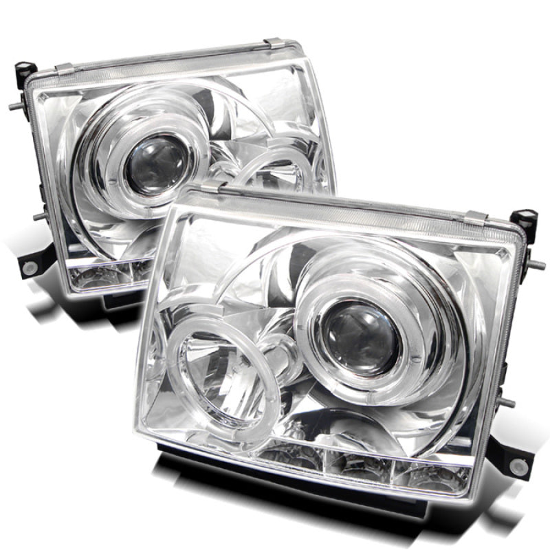 Spyder Toyota Tacoma 97-00 Projector Headlights with LED Halo - Chrome Finish, OEM-Style Replacement