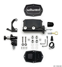 Wilwood Compact Tandem Master Cylinder 7/8 Inch Bore for Mustang (Pushrod) - Black, Part #WIL261-15522-BK