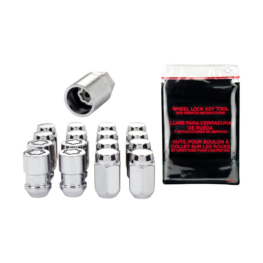 McGard 4 Lug Hex Install Kit w/Locks (Cone Seat Nut) M12X1.5 / 13/16 Hex / 1.5in. Length - Chrome