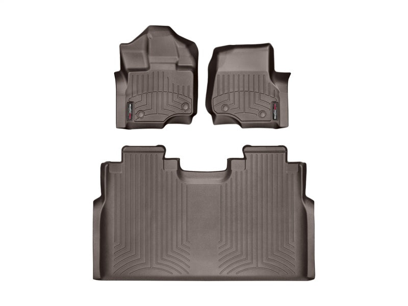 WeatherTech FloorLiner DigitalFit for Ford F-150 SuperCrew 2015-2016 * Front and Rear, Cocoa