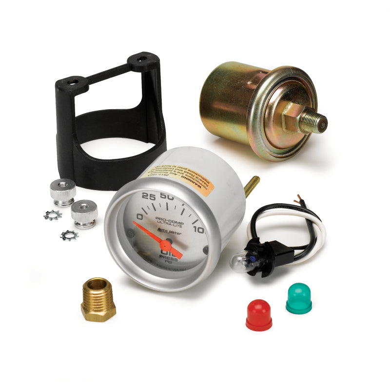 AutoMeter Ultra-Lite 52mm 0-100 PSI Electronic Oil Pressure Gauge for Automotive Applications