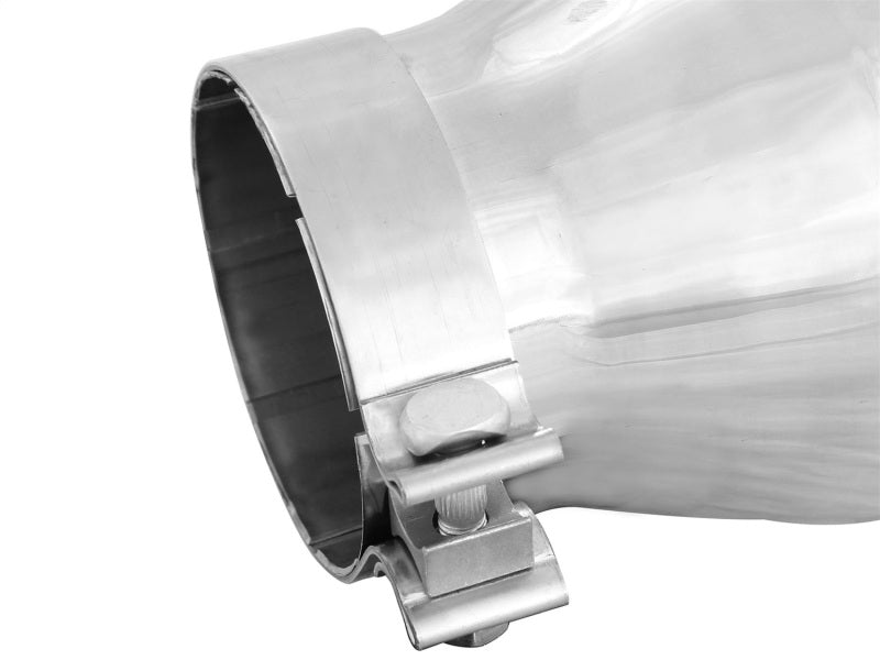 aFe Diesel Exhaust Tip Polished 4-inch Inlet x 6-inch Outlet x 12-inch Length - Durable Stainless Steel Performance Accessory