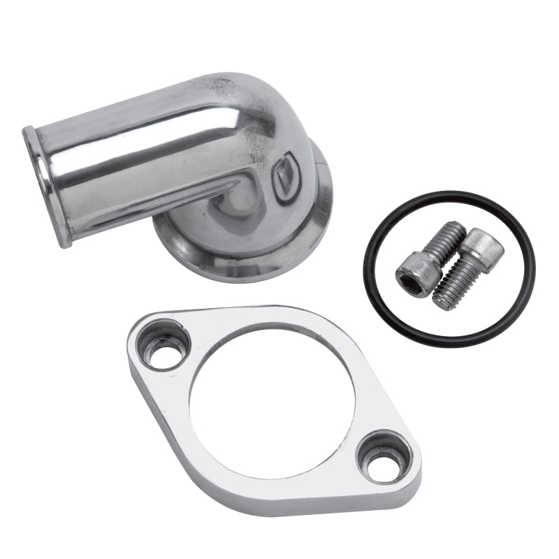 Edelbrock Waterneck SBC/BBC 90-Degree Two-Piece Cast Swivel Polished - Part #4818