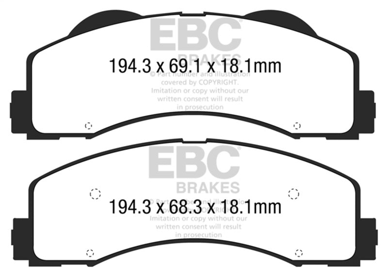 EBC Brakes Extra Duty Front Brake Pads for Ford F-150 2015-2016 * Part Number EBC ED93034