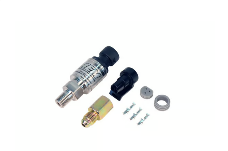 AEM 1000 PSIg Stainless Steel Pressure Sensor Kit with 1/8-inch NPT Male Thread and -4 Adapter