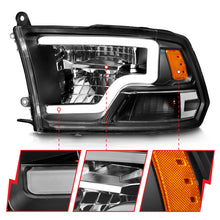 Load image into Gallery viewer, ANZO 2009-2020 Dodge Ram 1500 Full LED Square Projector Headlights with Black Housing and Clear Lens