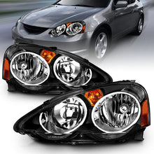 Load image into Gallery viewer, ANZO 2002-2004 Acura RSX Crystal Headlights with Black Housing and Clear Lenses