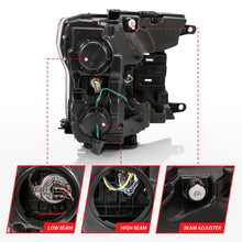 Load image into Gallery viewer, ANZO 2018-2019 Ford F-150 Projector Headlights with Halo, Black Housing and Amber Accents