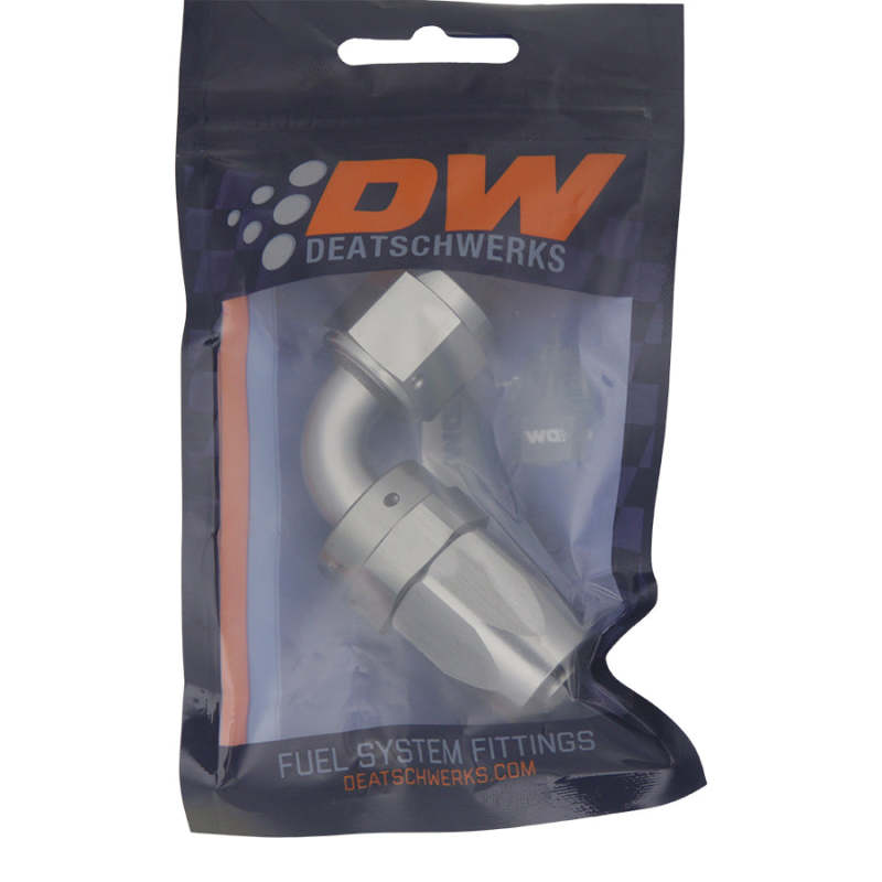 DeatschWerks 8AN Female Swivel 90-Degree Hose End CPE - Anodized DW Titanium