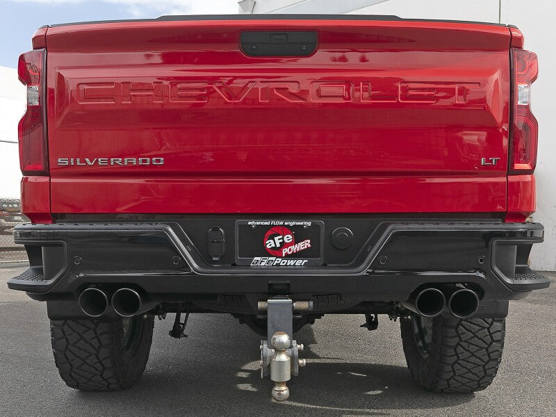 aFe Vulcan Series 3-Inch Stainless Steel DPF-Back Exhaust System with Black Tips for 2023 GM Trucks and Chevrolet Silverado 1500