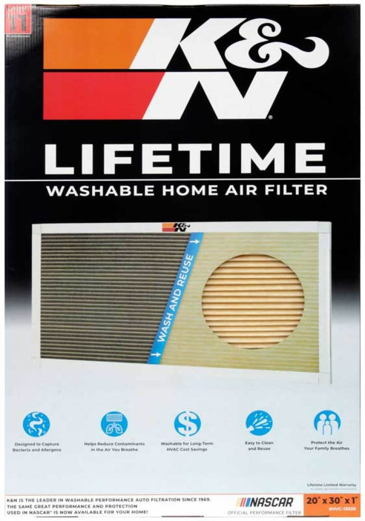 K&N Engineering HVAC Filter - 20 x 30 x 1 Inches, Reusable and Washable Air Filter with MERV 11 Rating