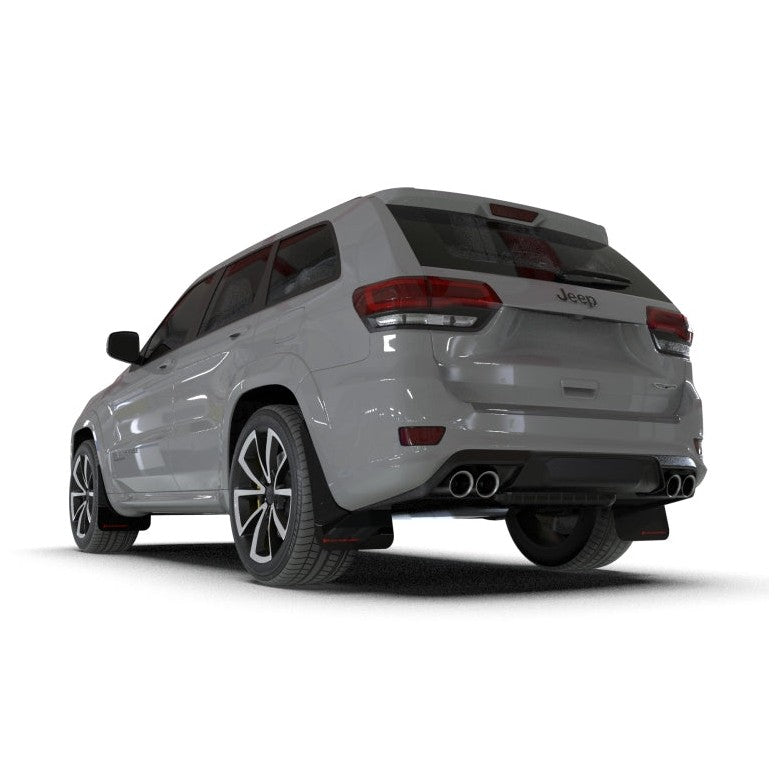 Rally Armor 18-22 Jeep Grand Cherokee SRT Trackhawk Black UR Mud Flap with Red Logo