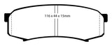 EBC Greenstuff 10+ Lexus GX460 Rear Brake Pads Part Number ebcDP6993