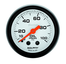 Load image into Gallery viewer, AutoMeter Phantom 52mm Mechanical Oil Pressure Gauge - 0-100 PSI for Automotive Performance and Reliability