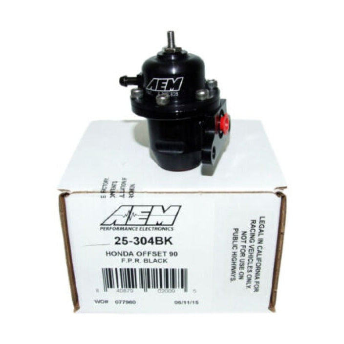 AEM 96-97 Acura CL / 94-97 Honda Accord / 96-00 Civic EX Black Adjustable Fuel Pressure Regulator Part #aem25-304BK