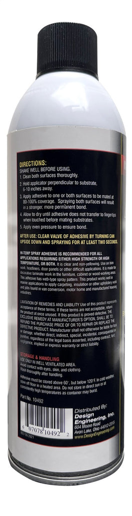 DEI Hi Temp Spray Adhesive 13.3 oz. Aerosol - High-Temperature Bonding for Automotive and Soundproofing Materials