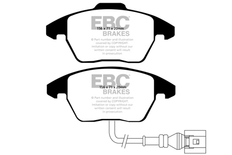 EBC Ultimax OEM Front Brake Pads for Volkswagen Beetle, Jetta, and Audi A3 - Part Number EBCUD1107