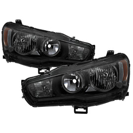 SPYDER xTune Mitsubishi Lancer 2008-2015 OE Style Headlights - Black Smoke (Part Number: HD-JH-ML08-AM-BSM)