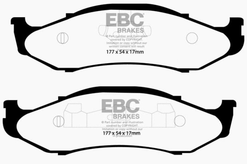 EBC Brakes EBCED91255 Extra Duty Front Brake Pads for Jeep Cherokee 1997-2001