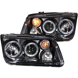 ANZO 1999-2005 Volkswagen Jetta Projector Headlights with Halo and Fog Lights - Black Housing, CCFL - Pair