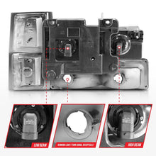 Load image into Gallery viewer, ANZO 88-98 Chevrolet C1500 Crystal Headlights with Chrome Housing and Signal/Side Markers