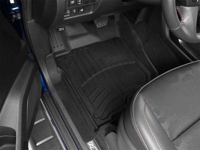WeatherTech FloorLiner HP Front Floor Mats for 2017-2023 Nissan Titan Crew Cab and 2017-2020 Titan XD Crew Cab, Black, Part Number WET449081IM