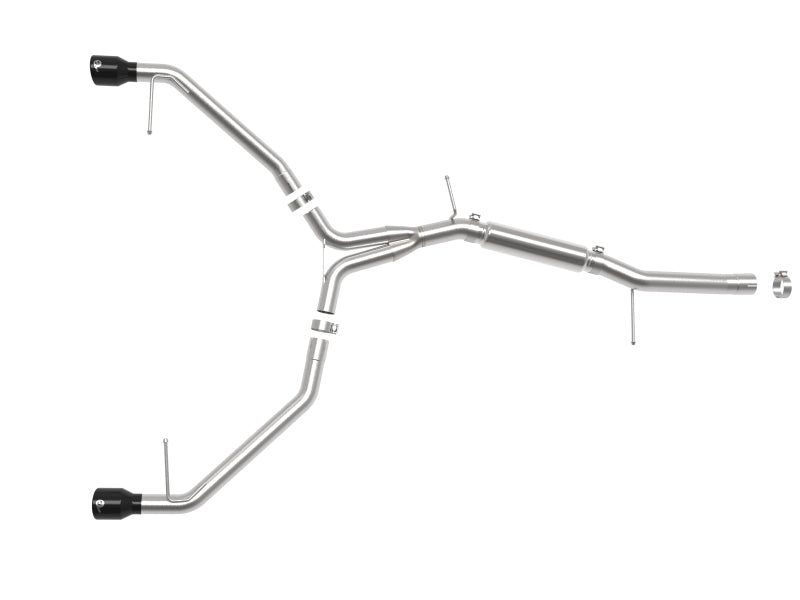aFe MACH Force-Xp 3 in to 2-1/2 in Stainless Steel Axle-Back Exhaust System for 2017-2019 Audi A4 (L4-2.0L) - Black Tip