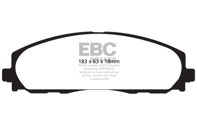 EBC Yellowstuff Front Brake Pads for Chrysler Town & Country 2012-2013 * High-Performance Street and Track Use