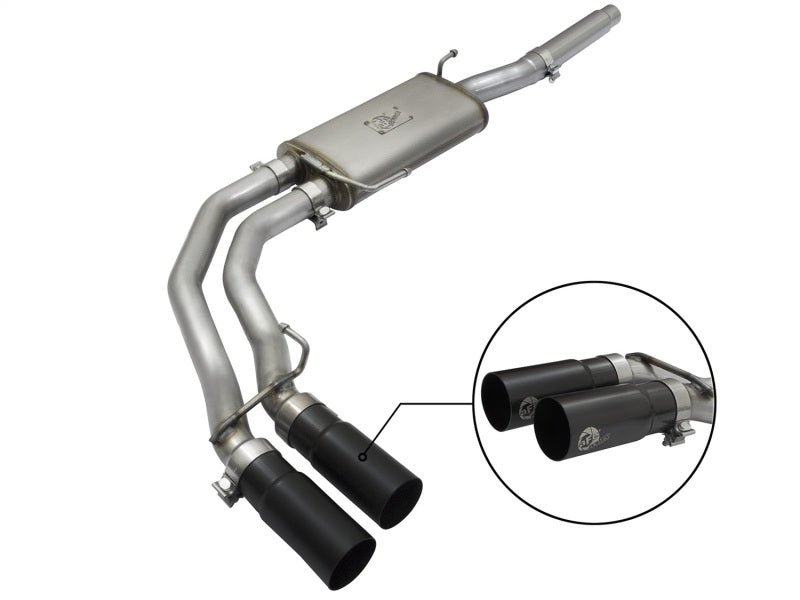 aFe Rebel Series Dual Center Exit Cat-Back Exhaust System for Ford F-150 2004-2008 with V8 Engines