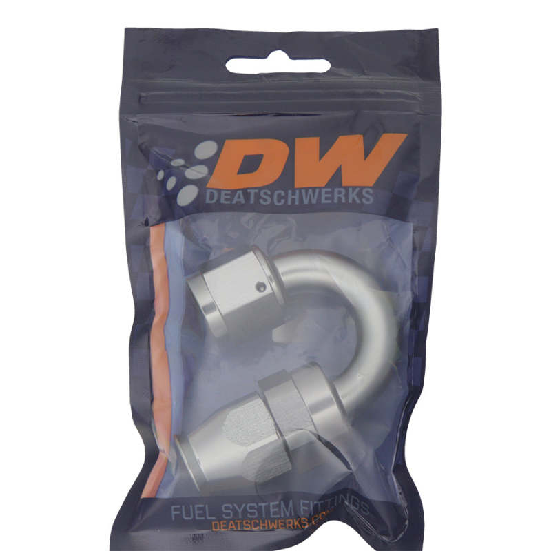 DeatschWerks 8AN Female Swivel 180-Degree Hose End PTFE with Olive Insert - Automotive Fuel Line Fitting