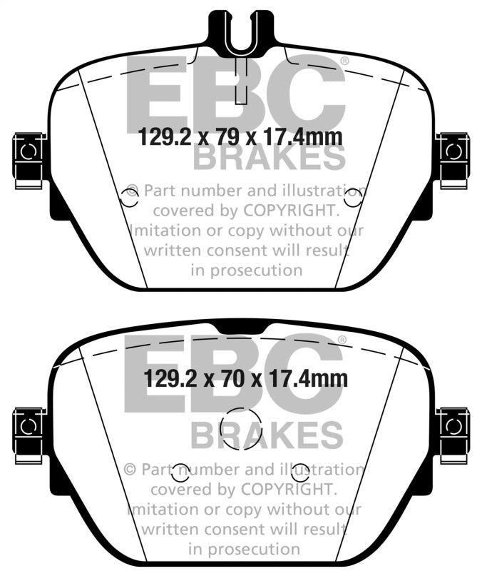 EBC Redstuff Ceramic Rear Brake Pads for 2019-2020 Mercedes-Benz CLS and E-Class Models - Part Number EBC DP32314C