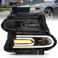 Load image into Gallery viewer, ANZO 2015-2018 Dodge Charger Projector Headlights Plank Style Black - Enhanced Lighting and Style